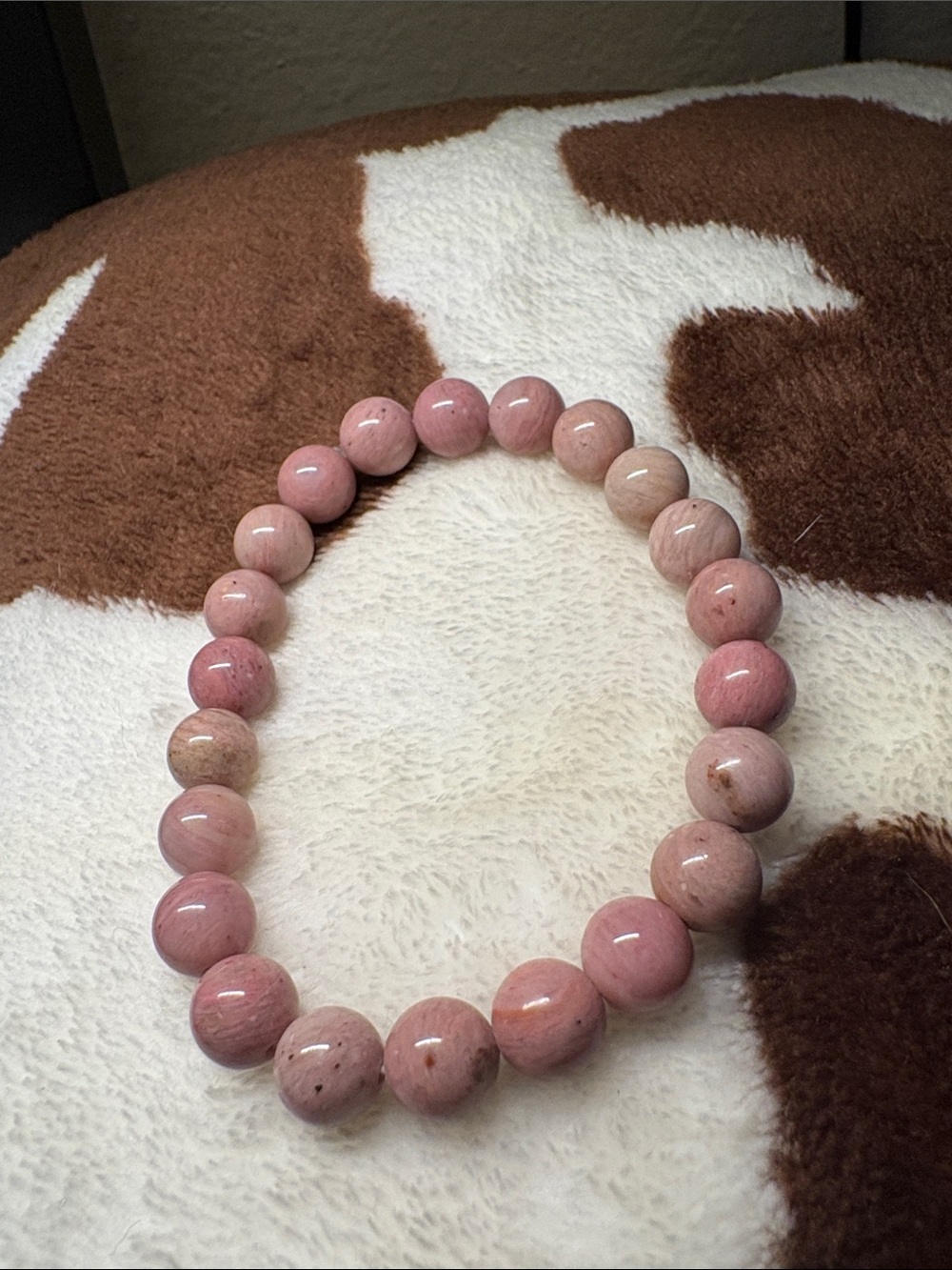 Pink Rhodochrosite Beaded Stretch Bracelet - Elegant Women's Jewelry